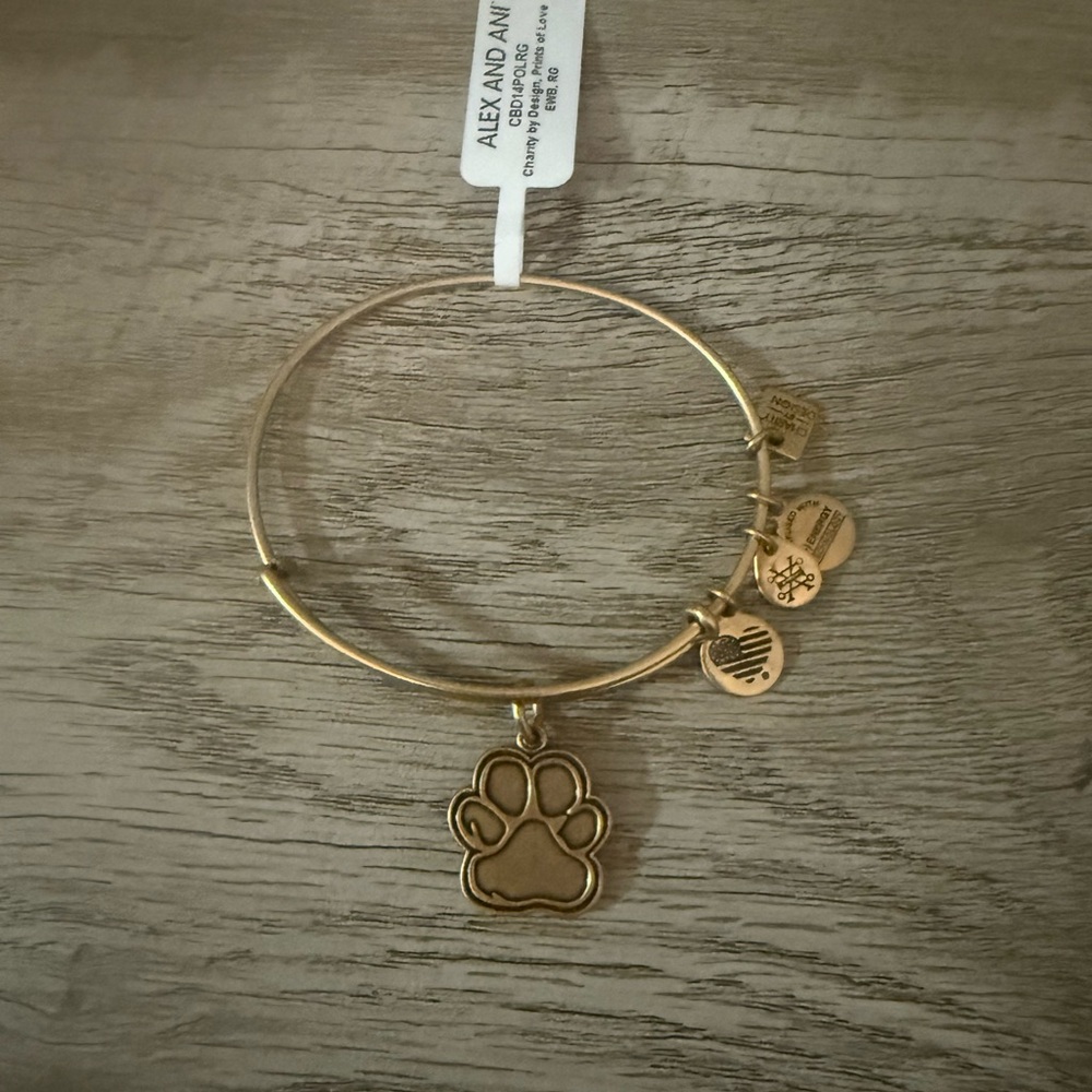Alex and Ani Gold Paw Charm Bracelet